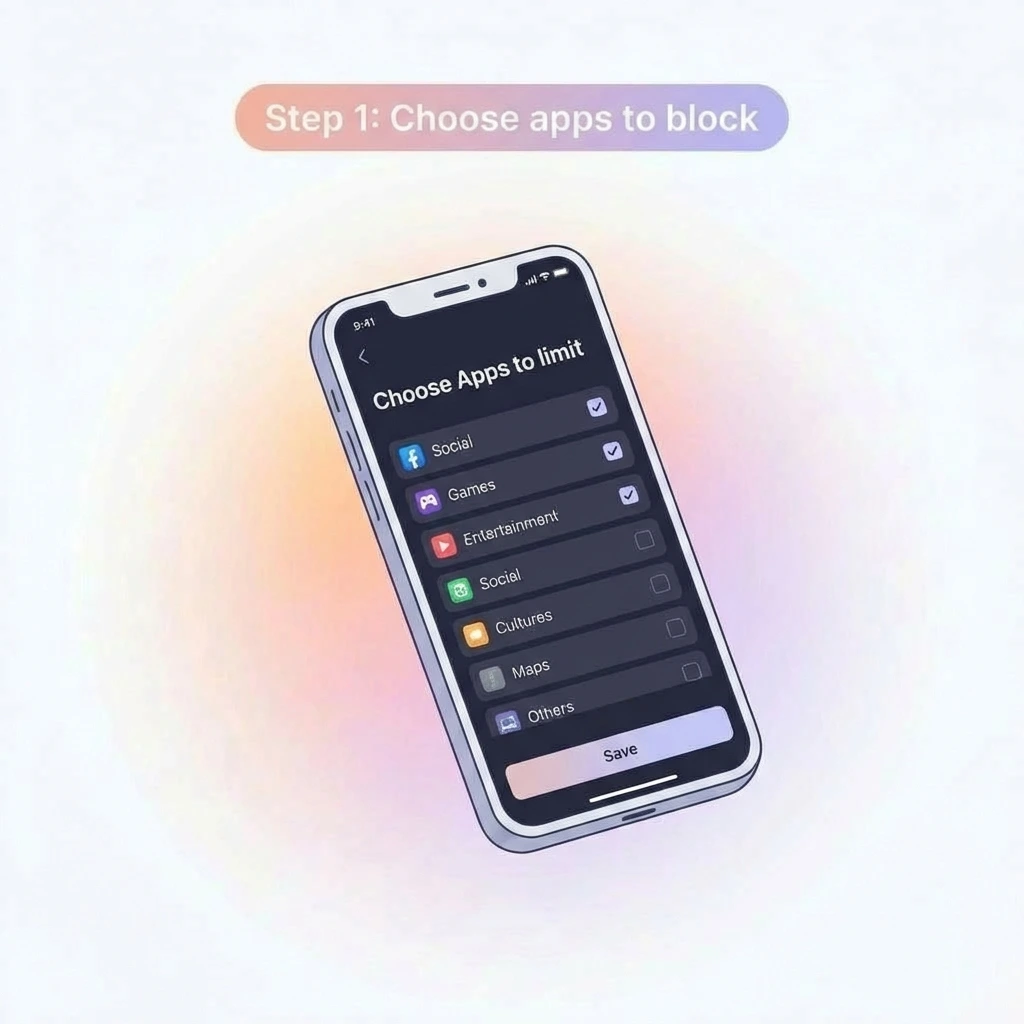 Choose apps to block